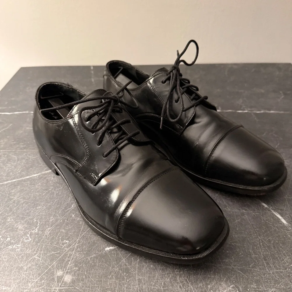 Mens Nunn Bush‎ Shoes | Size 9 | Black Leather Cap Toe Oxfords